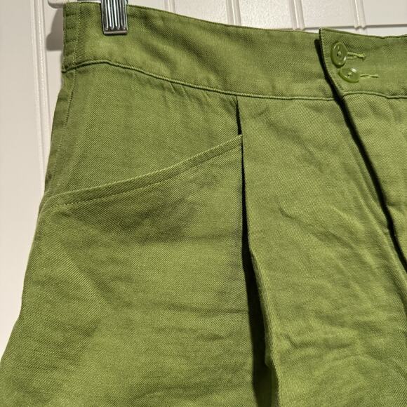 Cabi Traipse Linen Shorts Avocado Green Pull On Size 6 - Picture 4 of 7